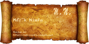 Mák Nimfa névjegykártya